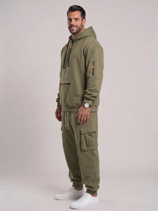 Relaxed-Fit Men Hooded Lounge Set