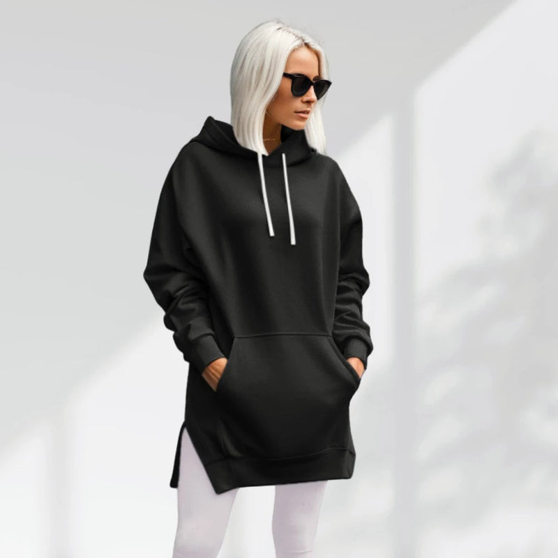 Women's Oversized Hoodie Dress – Casual Longline Pullover
