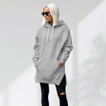 Women's Oversized Hoodie Dress – Casual Longline Pullover