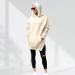 Women's Oversized Hoodie Dress – Casual Longline Pullover