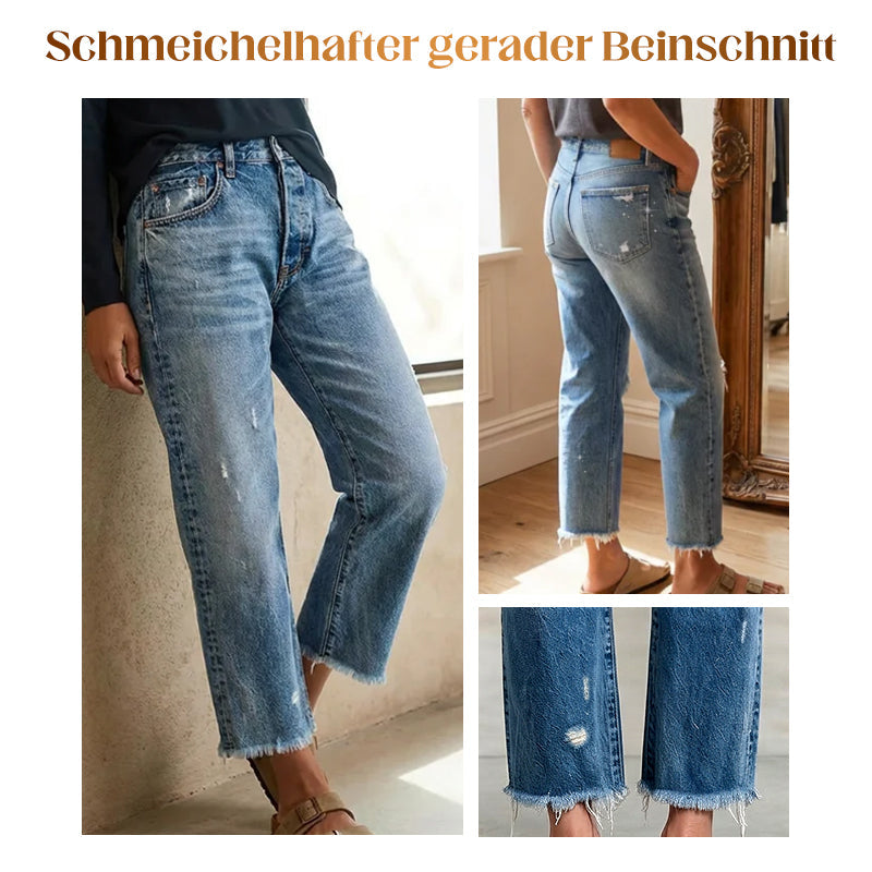Women’s Retro Cropped Straight-Leg Jeans
