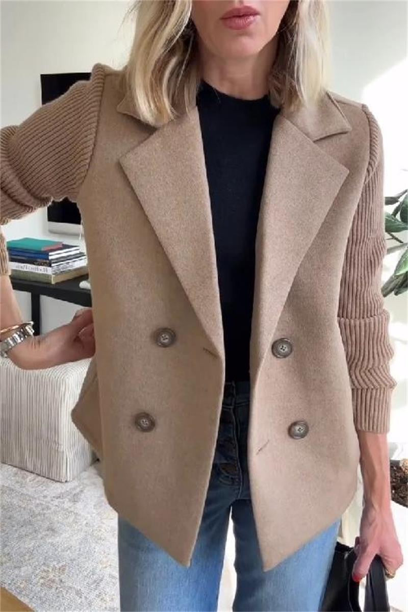 Women’s Knit Sleeve Double-Breasted Blazer Vest