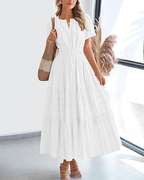 Women's Elegant V-Neck Maxi Dress