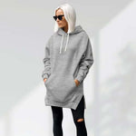 Women's Oversized Hoodie Dress – Casual Longline Pullover