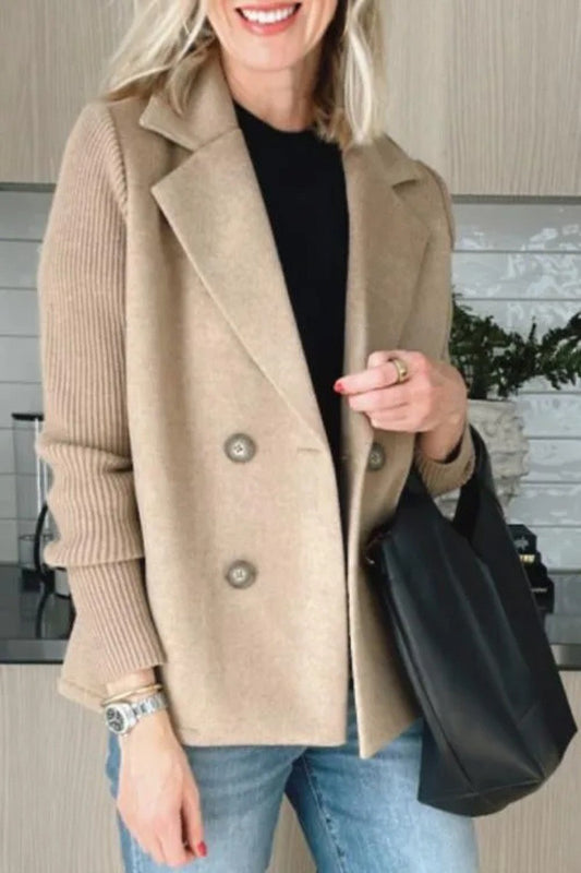 Women’s Knit Sleeve Double-Breasted Blazer Vest