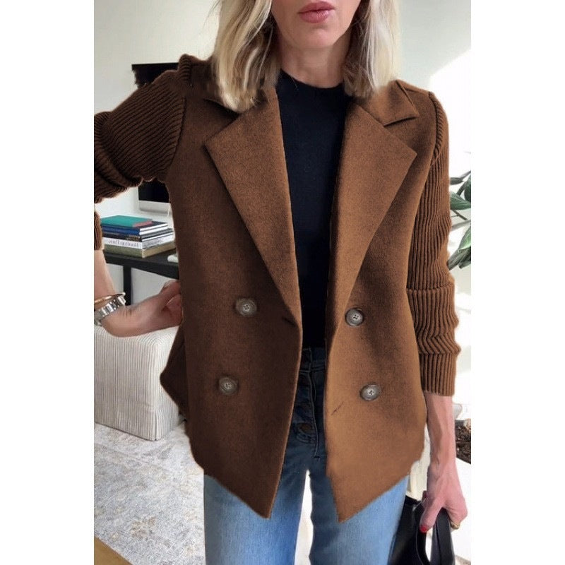 Women’s Knit Sleeve Double-Breasted Blazer Vest