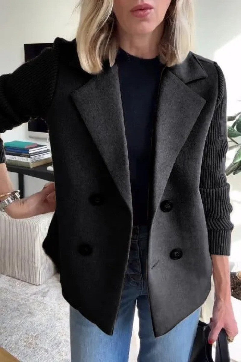 Women’s Knit Sleeve Double-Breasted Blazer Vest
