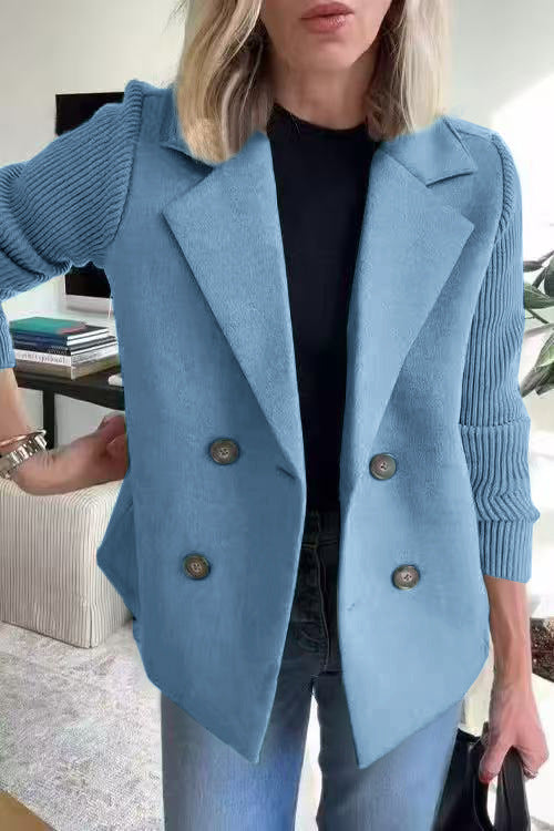 Women’s Knit Sleeve Double-Breasted Blazer Vest