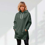 Women's Oversized Hoodie Dress – Casual Longline Pullover