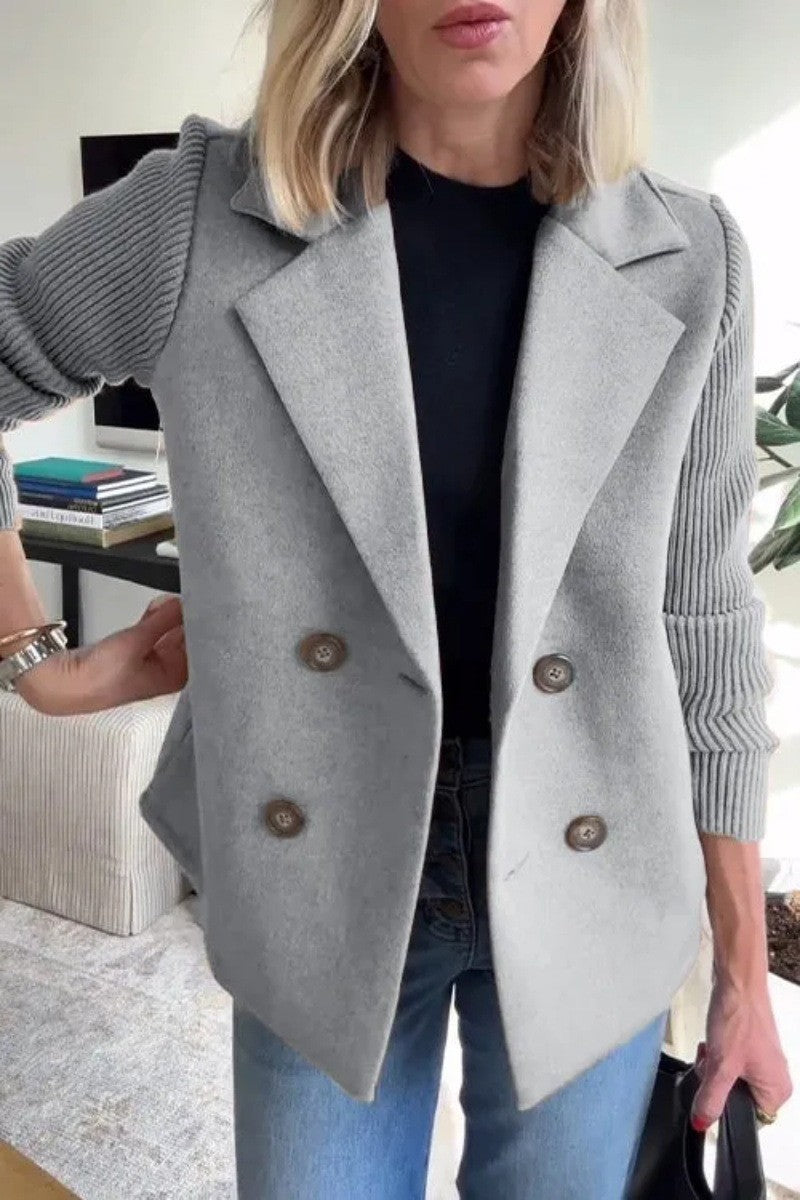 Women’s Knit Sleeve Double-Breasted Blazer Vest