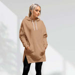 Women's Oversized Hoodie Dress – Casual Longline Pullover