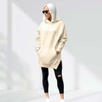 Women's Oversized Hoodie Dress – Casual Longline Pullover