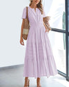 Women's Elegant V-Neck Maxi Dress