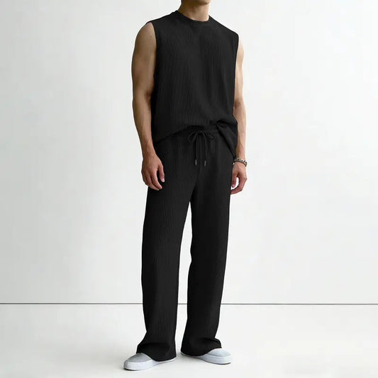 Ribbed Sleeveless Tank & Pants Set
