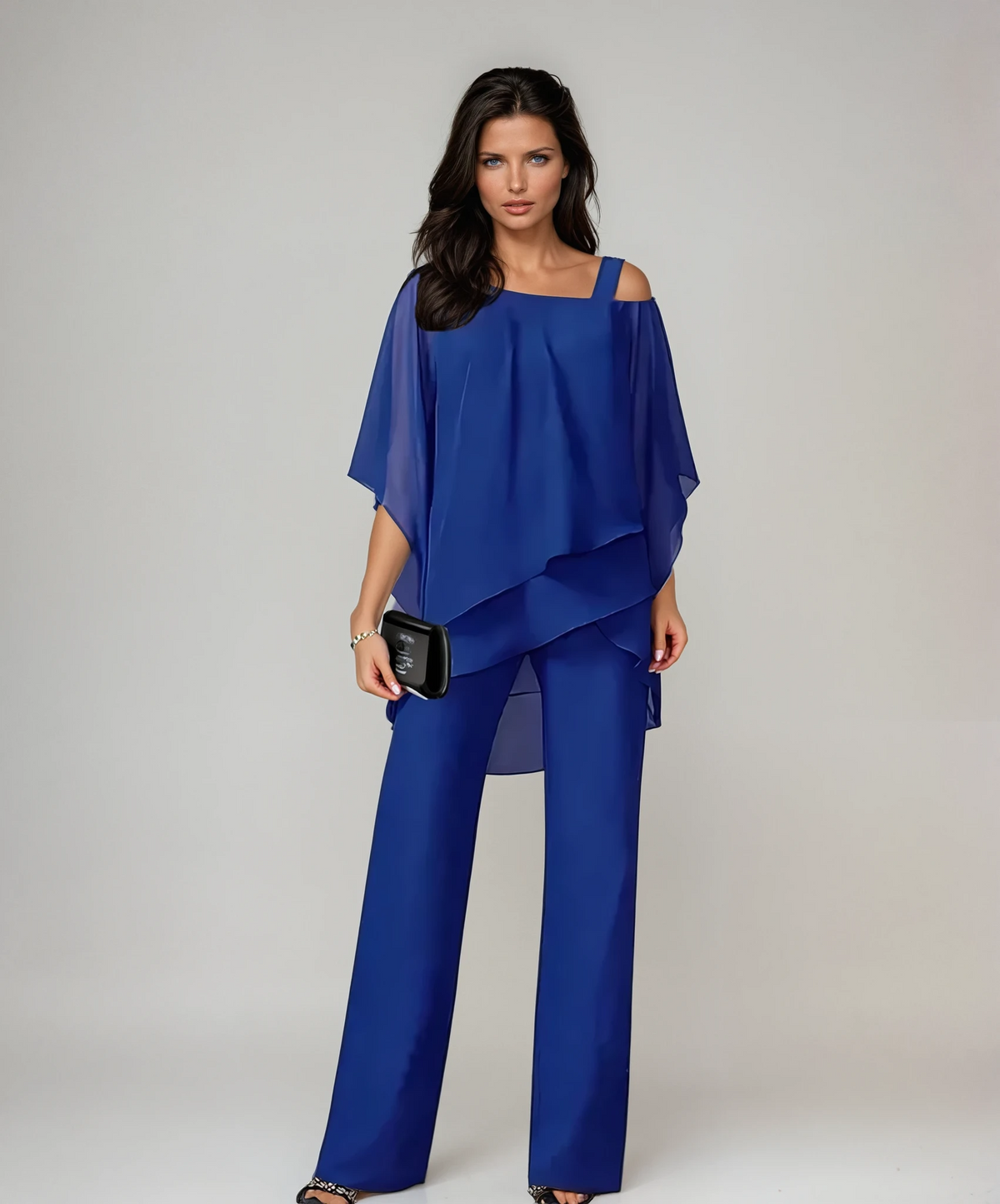 Off Shoulder Top & Wide Leg Trousers Outfit