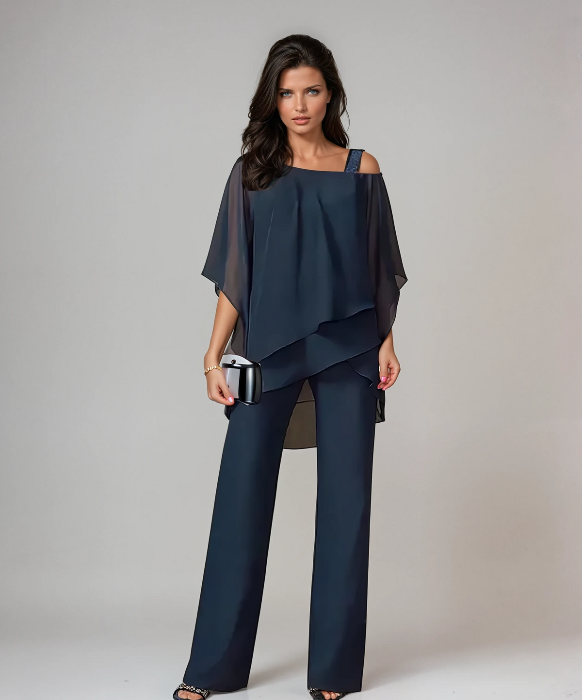 Off Shoulder Top & Wide Leg Trousers Outfit