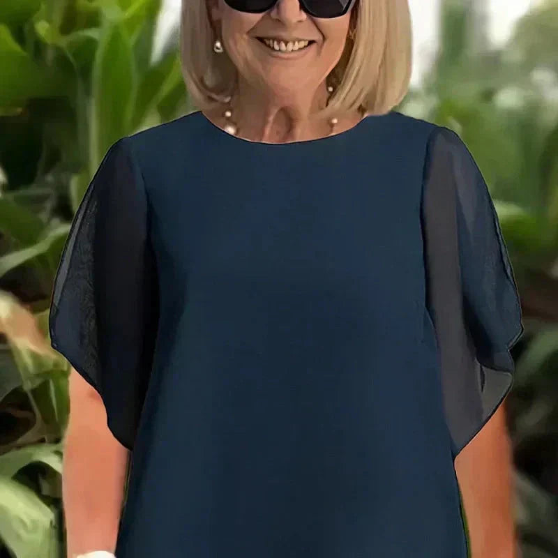 💝 Conjunto de dos piezas de gasa para mujer, talla grande, estilo modern