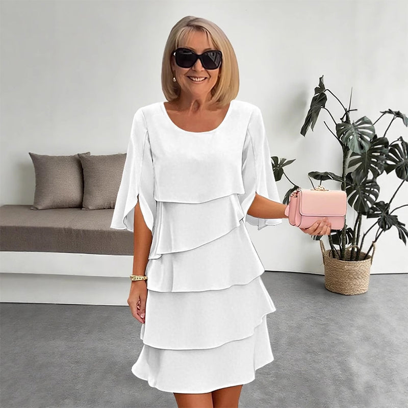 📢📢50% OFF !!!⏰Women's Elegant Layered Ruffle Sleeve Dress – Effortless Style for Every Occasion💃